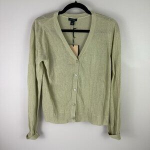 Halogen Sage Green Linen Blend Lightweight Cardigan Sweater Small NWT Nordstrom
